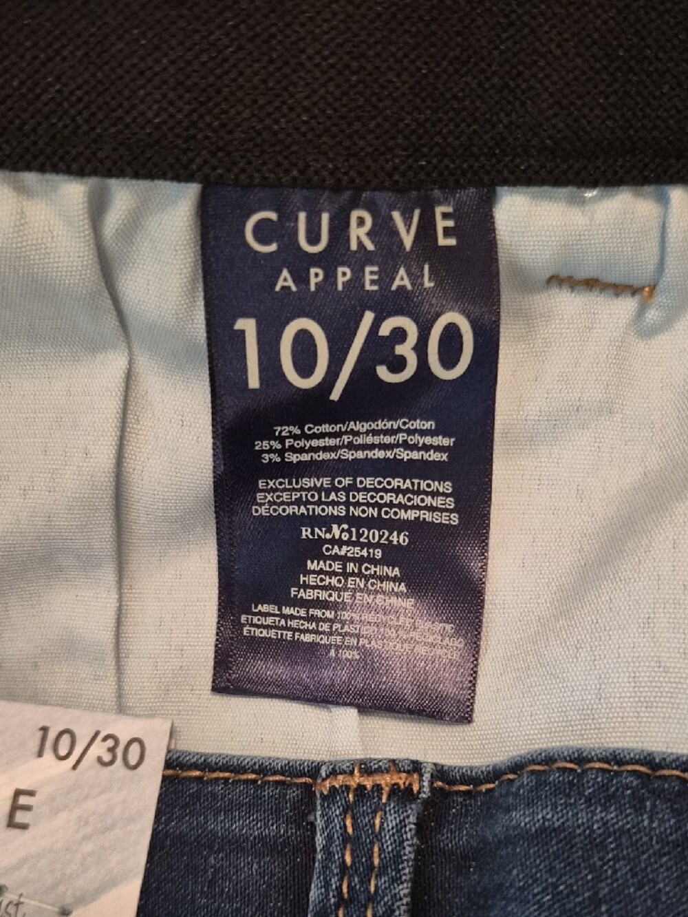 Curve Appeal Duomode Skinny Jeans w/Comfort Waistband - Size 10/30 - Picture 8 of 11
